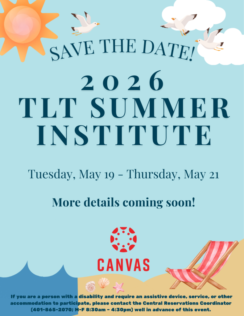 It features a bright, summer-themed design with a light blue sky, a large orange sun, white clouds, and several seagulls flying at the top. The bottom of the flyer shows a beach scene with blue ocean waves, a sandy shore with seashells and a starfish, and a red-and-white striped beach chair.